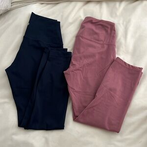 2 pairs leggings- Dark Blue 90 Degree by Reflex Pinkish Purple Yogalicious